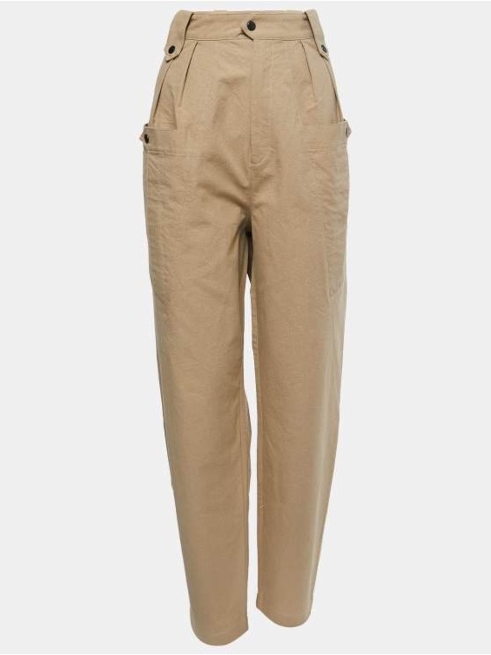 Isabel Marant Beige Cotton High Waist Cargo Pants 
- Khaki